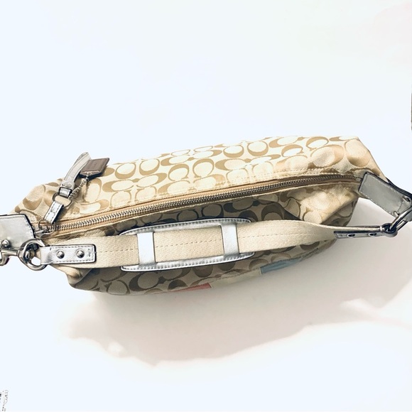 COACH Signature Stripe Multicolor Medium Size
Bag, Leather and Canvas #F17428 - Picture 5 of 12